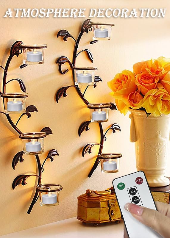 Image of Tea Lights Candles Battery Operated with Remote Control, 12Pcs Flickering Flameless Candle with Timer, Long Lasting 400+ Hours Led Electric Candle for Home Decor, Wedding, Party (WarmWhite)