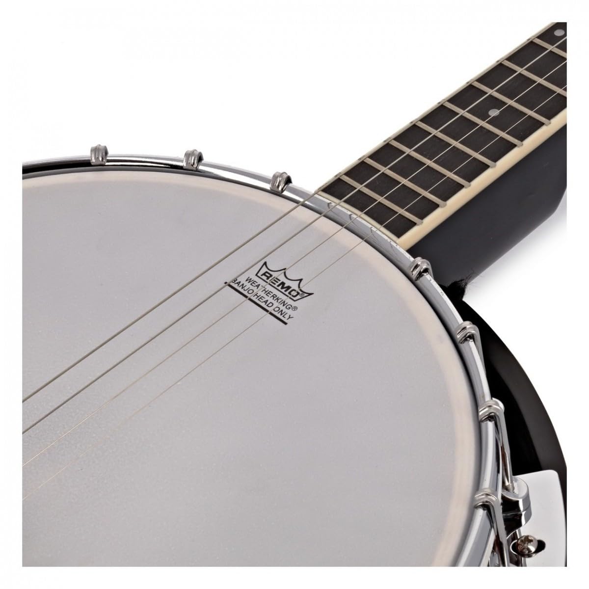 Banjo von Gear4music Tenor 4 String mit Finger Plektren und Stimmgerät