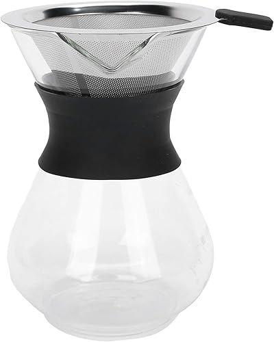 LURI Cafetera para verter con filtro de acero inoxidable cafetera de goteo de mano cafetera de goteo manual de café para oficina en casa 135fl oz