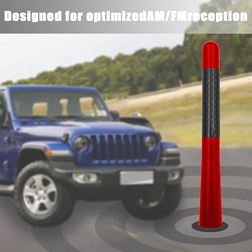 Miniatura 5 de 4.7 Inch Short Automotive Antenna, Car Radio Antenna Mast Carbon Fiber, Vehicle Replacement Short Antenna, AMFM Radio Compatibility, Car Wash Safe,