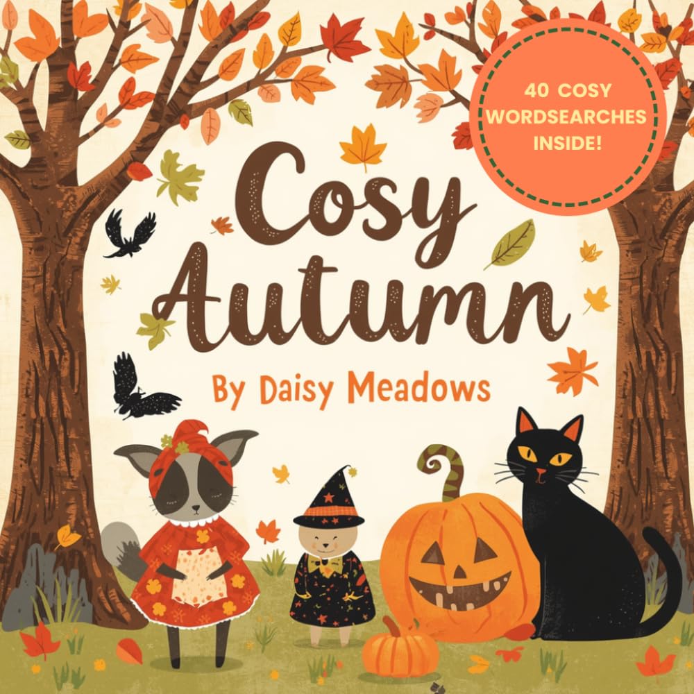 Cosy Autumn Wordsearch: A cosy & cute colouring wordsearch for stress relief and relaxation!