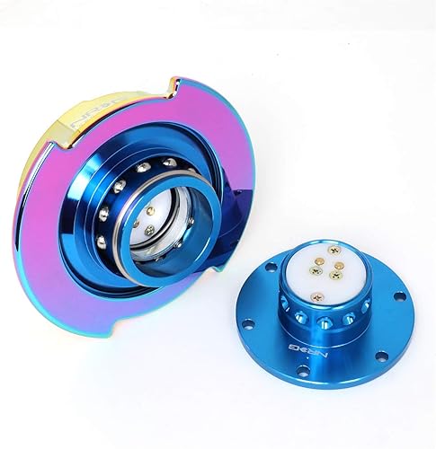 Miniatura 5 de Auto Dynasty NRG Innovations SRK-250BL-MC Adaptador de liberación rápida para volante Gen 2.5 Cuerpo azul/anillo cromado Neo