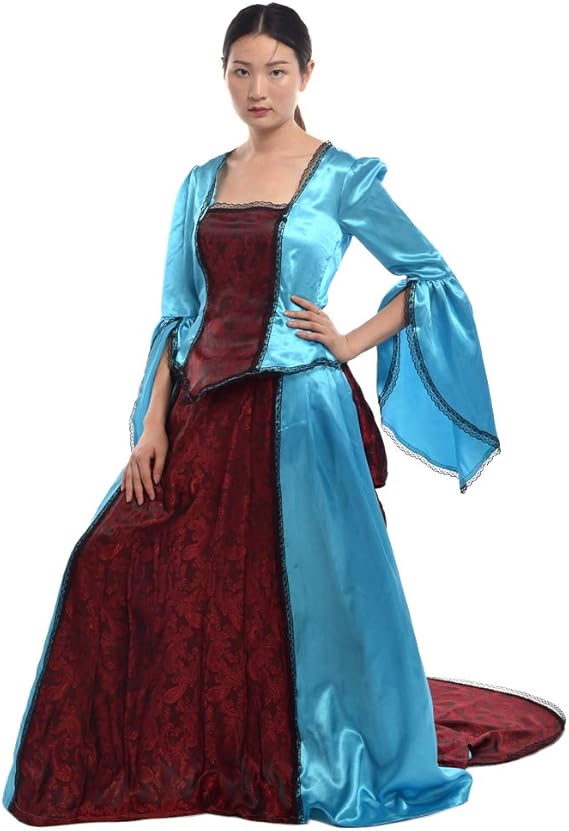 Amazon Co Jp Blessume 中世期 ワンピース プリンセス ヨーロッパ系 お女王様 王女様 ドレス 貴族風 ファッション