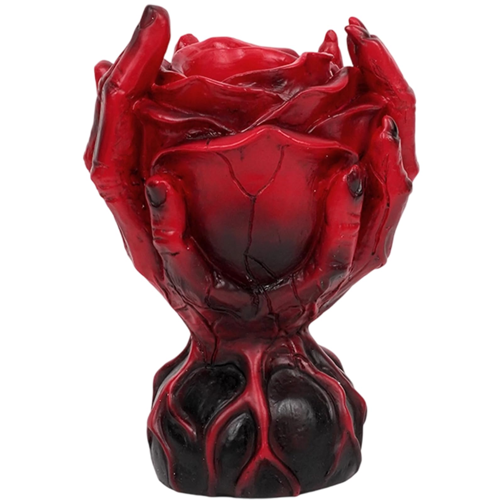 Mzran Rose Halloween Flower Vases With Skull Statue Resins Arrangements Container Holiday Table Centerpieces Decoration Artistic Skull Holders