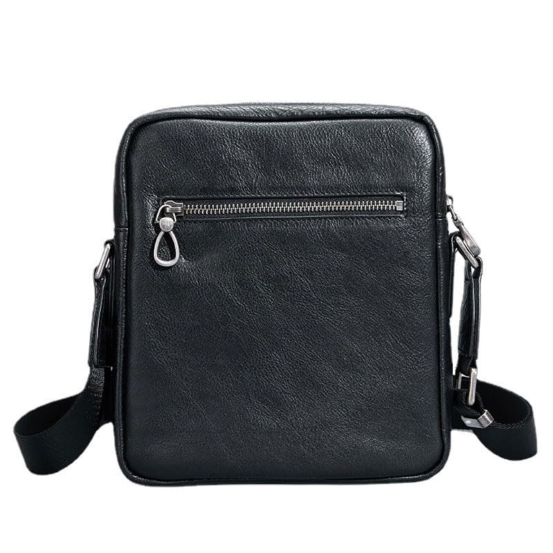 Bolso de hombre cuadrado de cuero genuino estilo retro informal