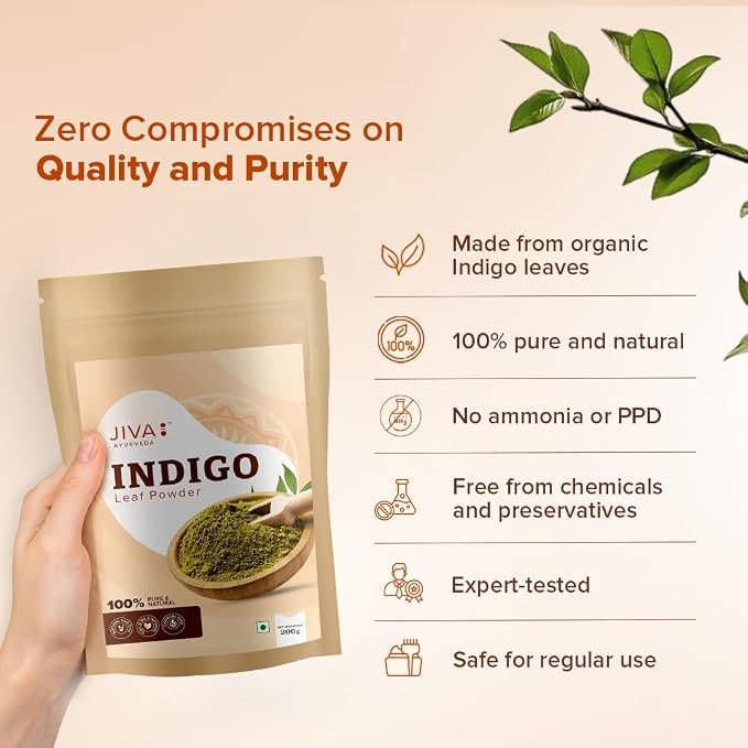 Polvo Indigo Jiva Ayurveda 200g Tinte Capilar Natural miniatura 5