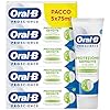 Oral-B DENTIFRICIO Protezione Gengive e Scudo Antibatterico, Dentifricio per GENGIVE, RIDUCE la PLACCA BATTERICA e Aiuta a PREVENIRNE la Ricomparsa, Confezione da 5 Dentifrici (5x75ml), Gusto MENTA