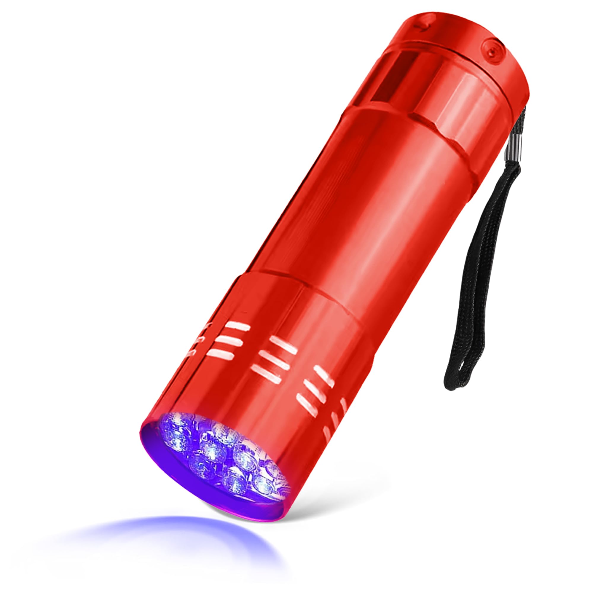 WedDecor UV Torch, Ultraviolet Torch with Black Light for Pet Urine and Stain, Money Checker, LED Flashlight, Portable Torch, 3 x AAA Battery (Not Included), Stain Finder for Carpets, Red, 1pc