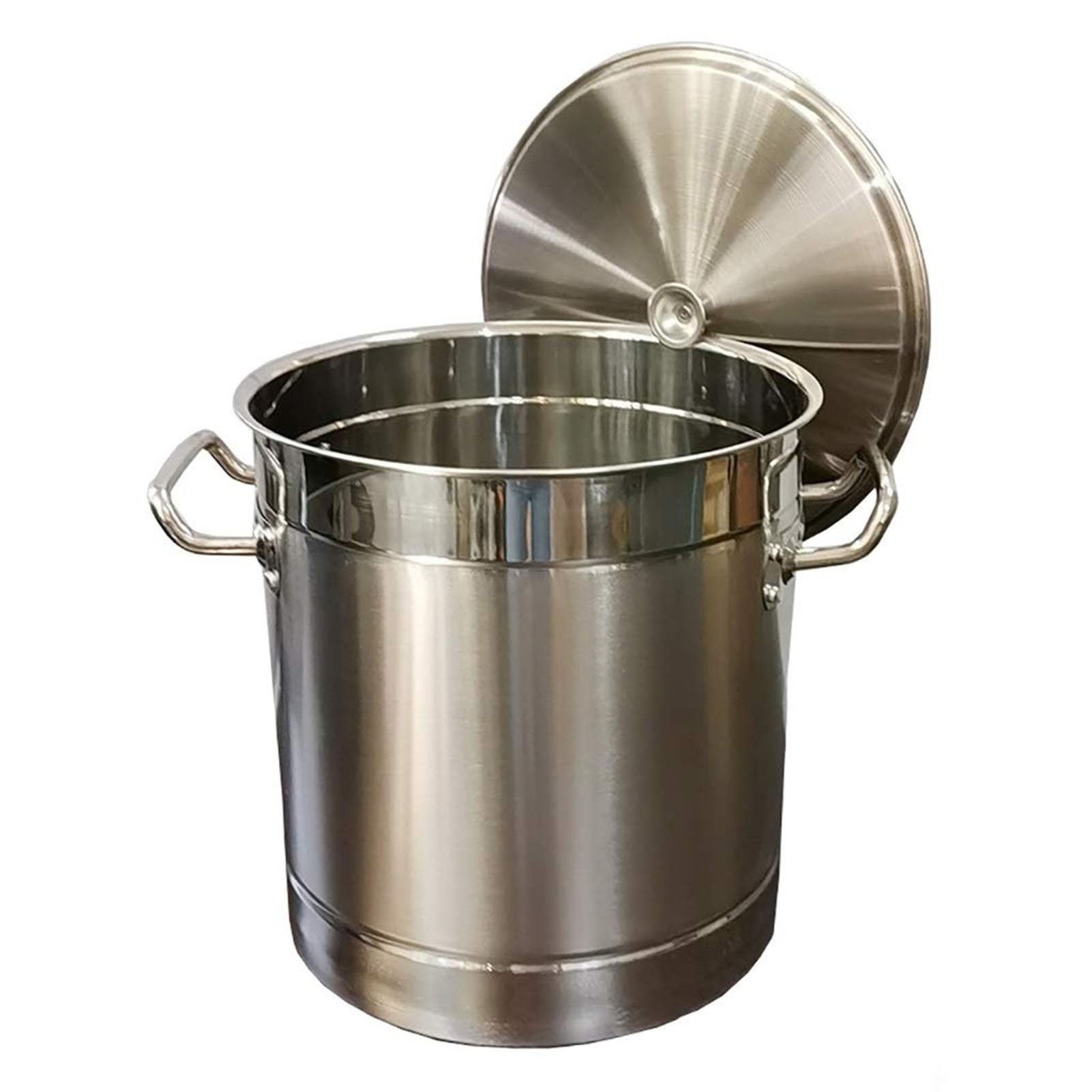 Olla De Acero Inoxidable De 60 L con Tapa: Olla Resistente para Cocinas De Gas E Inducción, De Grado Comercial 304, Ideal para Uso Doméstico Y Profesional.，60L