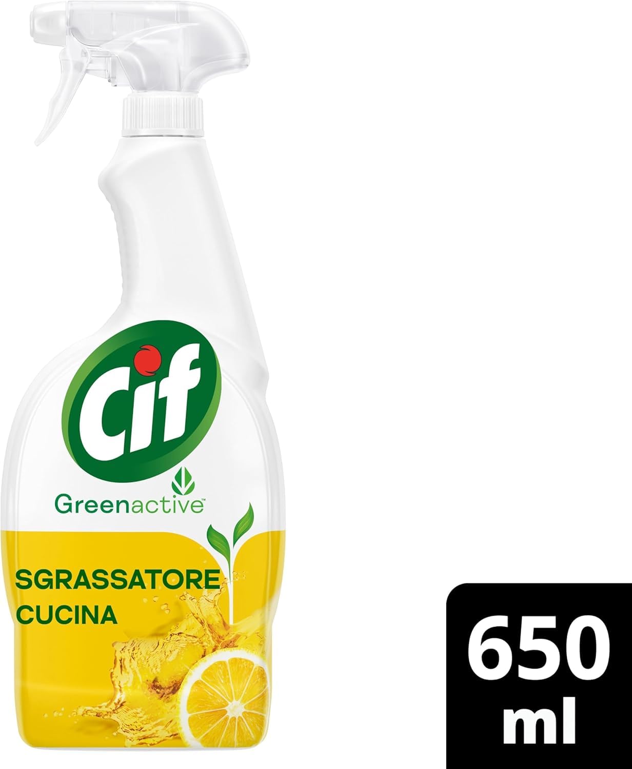 Cif Desengrasante de cocina universal con aceite esencial de limón, 650 ml, para cocinas de inducción, cocinas y azulejos en tu cocina, 100% 12 x 650 ml + Polpa italiana Gourmet 400 g