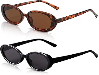 Sponsored You’re seeing this ad based on the product’s relevance to your search query.Learn more about this advertisement FeiOne Pack of 2 Vintage Oval Sunglasses, for Men and Women, 90s Vintange Slim Skinny Trendy, Party Sunglasses, Sunglasses Woman UV400, multicoloured