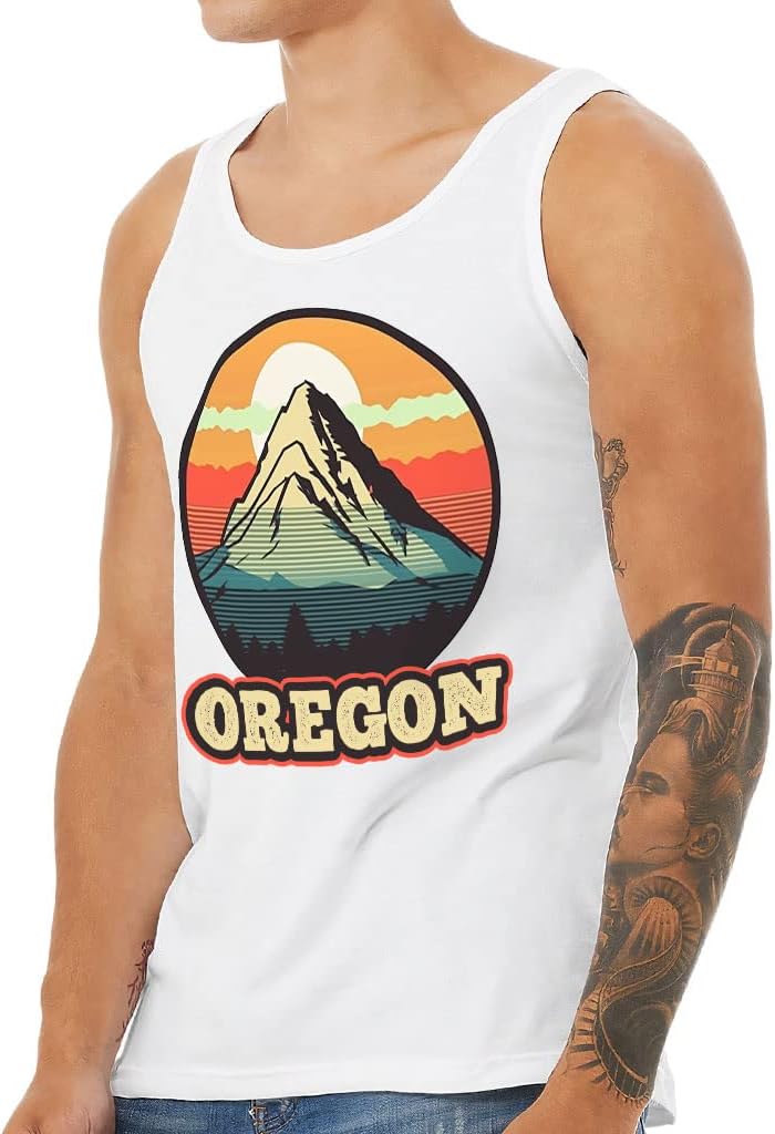 Oregon Tank - Sunset Workout Tank - Retro Vintage Jersey Tank
