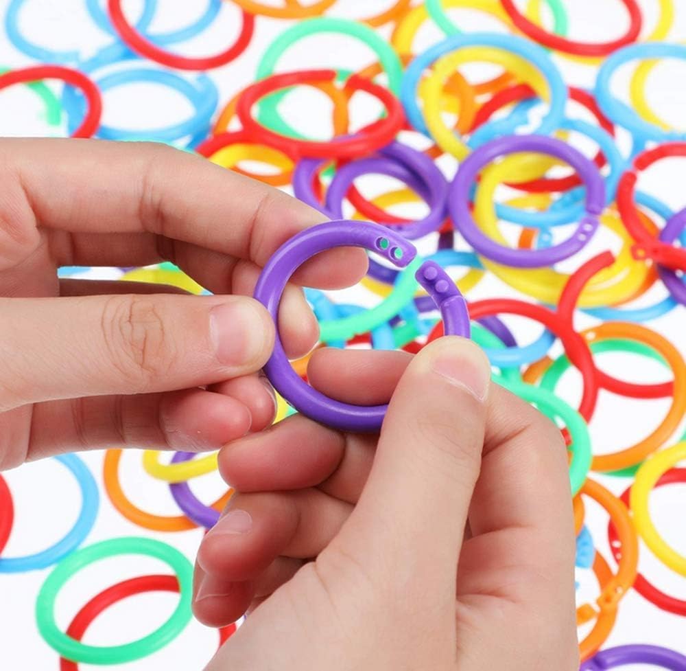 60 Pezzi Anello di Rilegatura a Colori,30mm Anelli del Libro in Anelli Rilegatura, Anello per plastica, Loose Leaf Binder Anelli, Per DIY Scrapbooking, Portachiavi, Album Documenti, et
