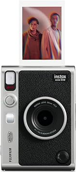 Fujifilm Instax Mini EVO Hybrid Black Instant Camera Pack with 2X Mini Twin Pack Instant Film