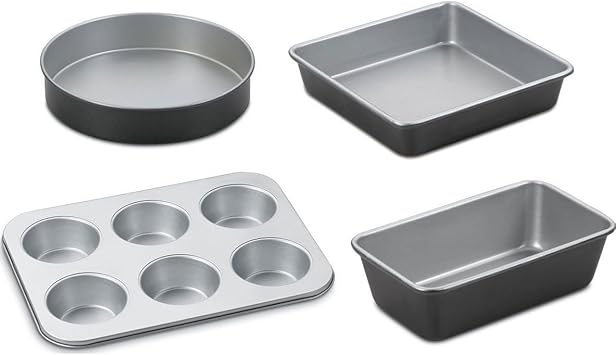 Cuisinart Chefs Classic Nonstick Bakeware 4-Piece Starter Set,Silver/Black