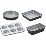 Cuisinart Chef's Classic Nonstick Bakeware 4-Piece Starter Set,Silver/Black
