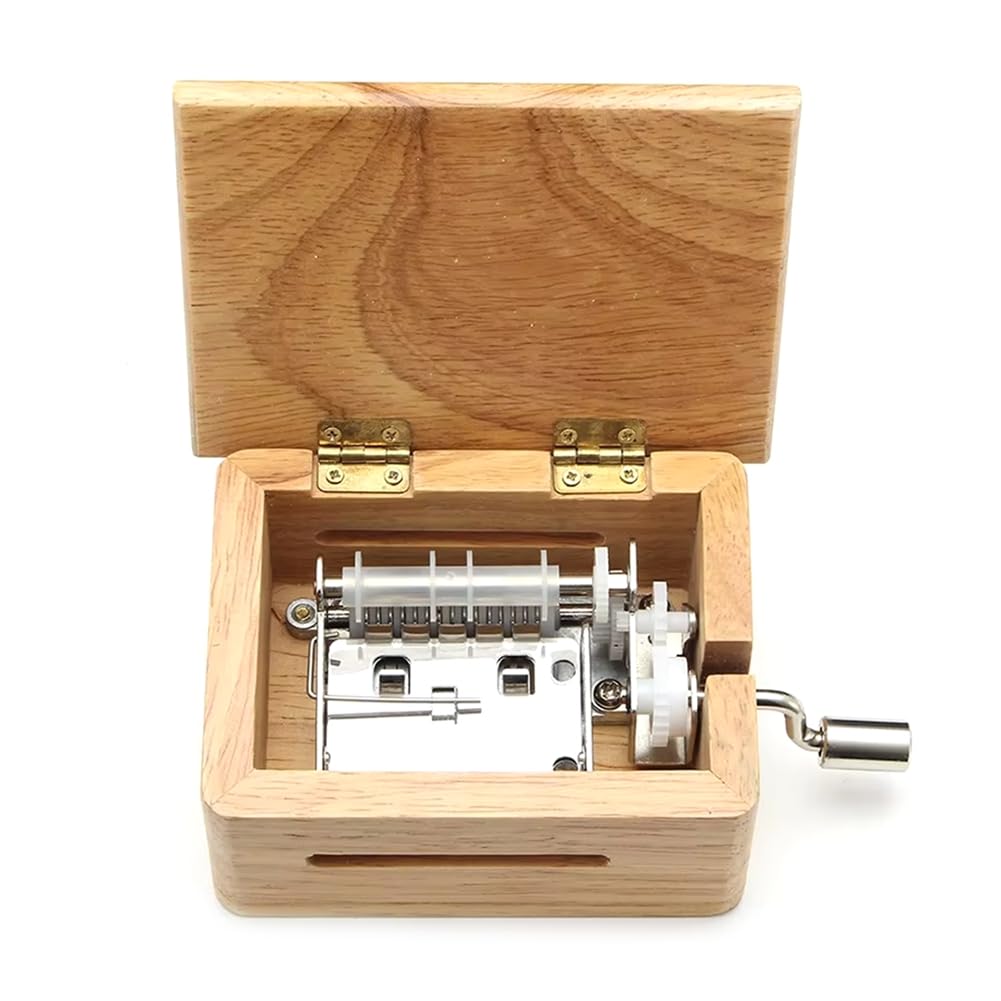 Caja de música de 15 tonos con manivela perforadora y cintas de papel DIY