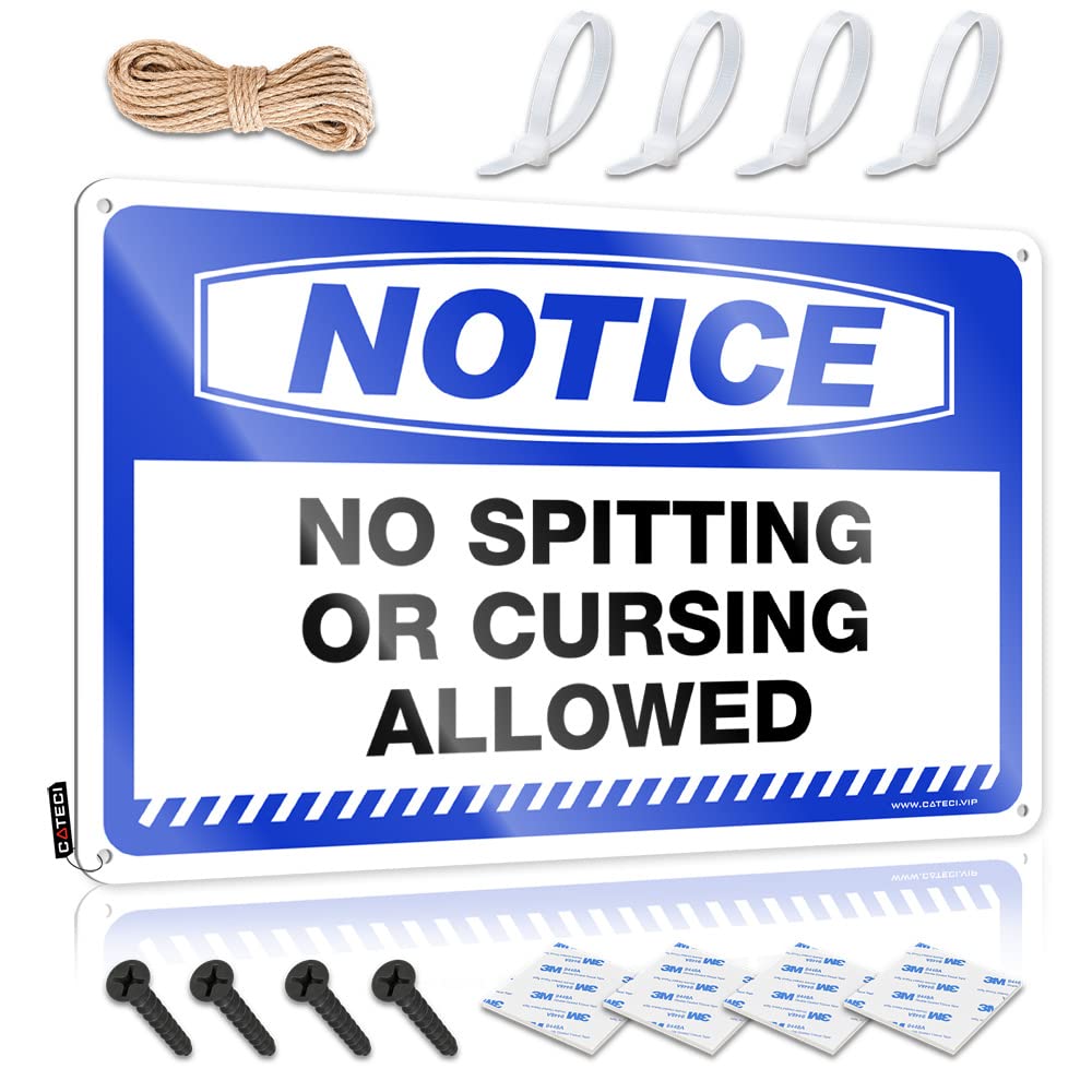 Notice No Spitting Or Cursing Allowed Retro Vintage Wall Art | Door Vintage Style Warning Inside Decoration Easy Hang(30X40CM)