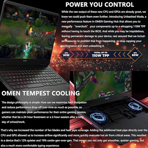 HP OMEN 16" Gaming Laptop Computer, Intel Ultra 9 285H 16-Core, NVIDIA GeForce RTX 5070 8GB, 16GB DDR5, 1TB PCIe SSD, 144Hz IPS WUXGA Display, WiFi 6E, RGB Backlit Keyboard, Windows 11, USB-C Hub - Image 6