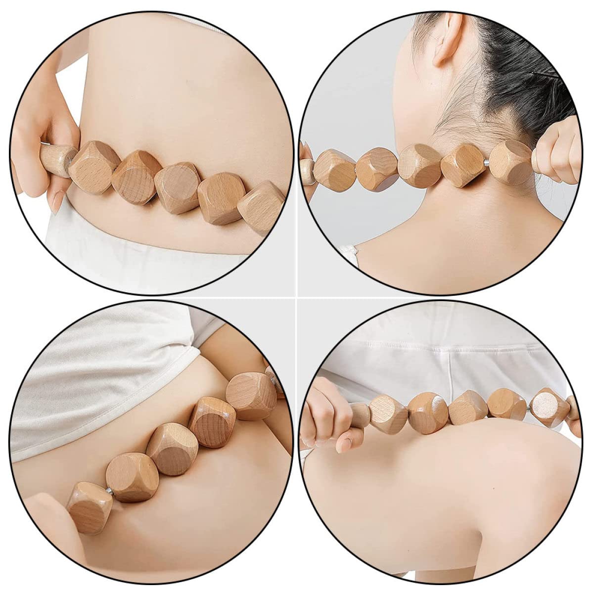 GLEAVI Bastones De Masaje De Madera Rodillo De Espalda Masajeador Corporal Ideal Para Fitness