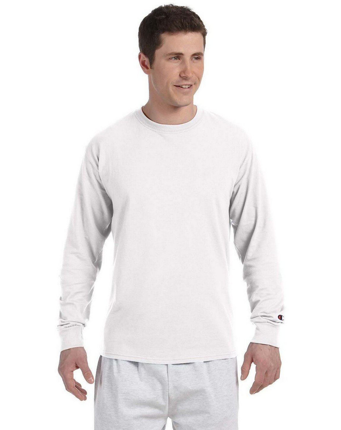 Champion Men's Long Sleeve Crew Neck Tagless T-Shirt
