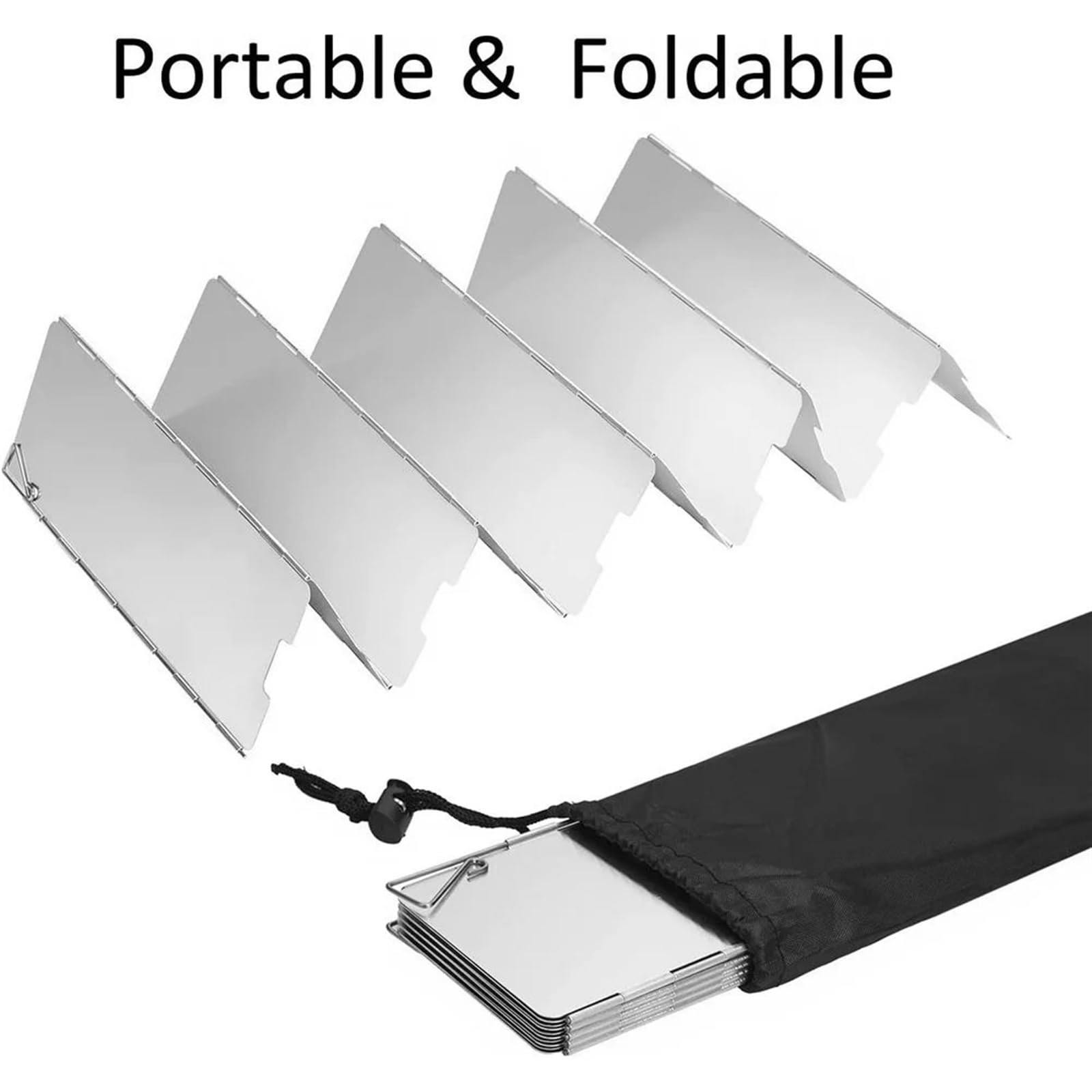 Paravientos para Hornillo de Camping Estufa de Gas 8 Placas, protección contra el Viento, for Exteriores, Camping, Picnic, Cocina, Quemador, Pantalla a Prueba, aleación Aluminio