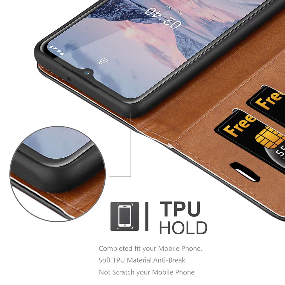 Abbeen - Custodia a portafoglio in pelle per Nokia 2.4, con funzione di