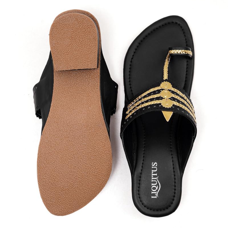 Image of Handcrafted Heeled Kolhapuri Sandals