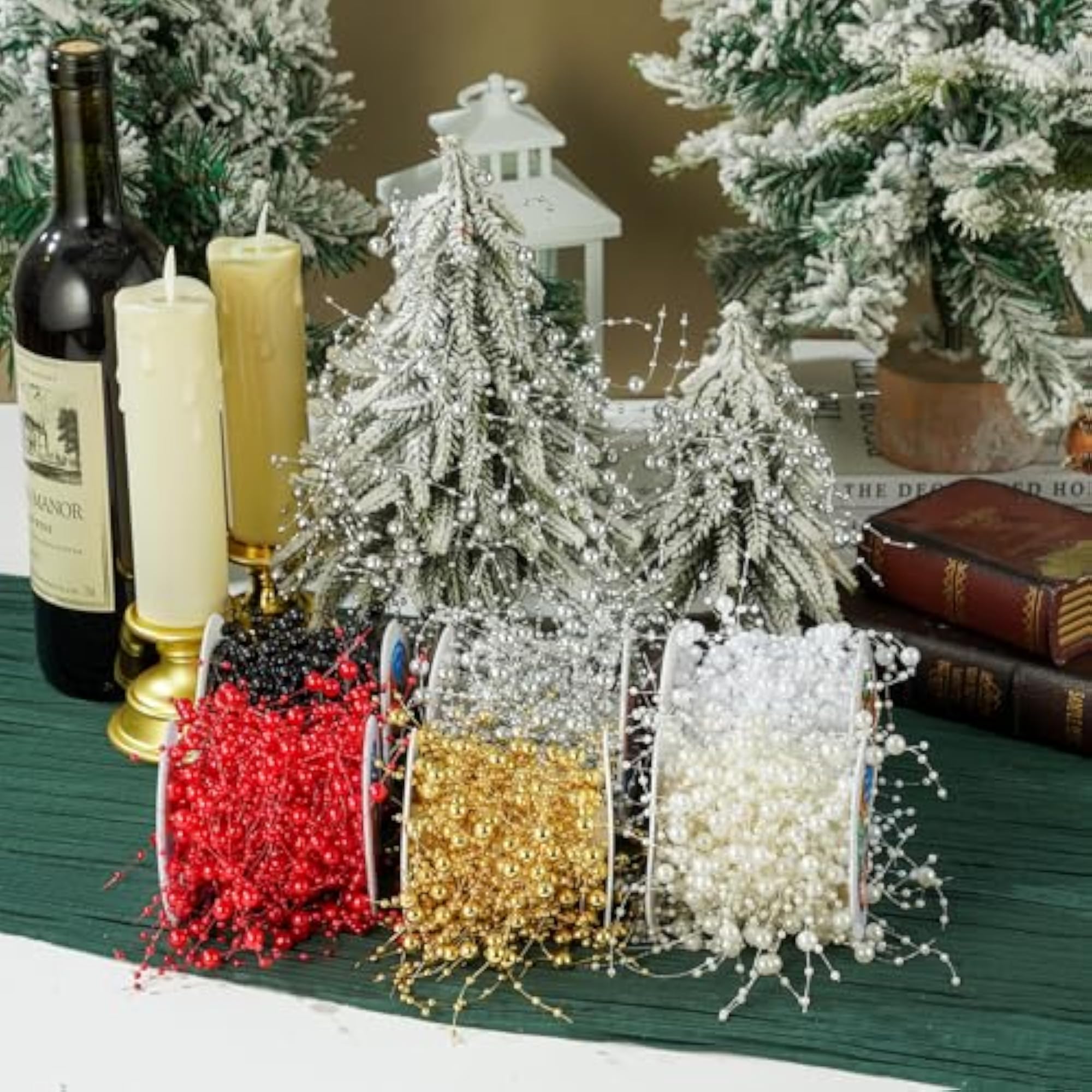 Pearl String Spool Roll for Floating Candles, Ivory