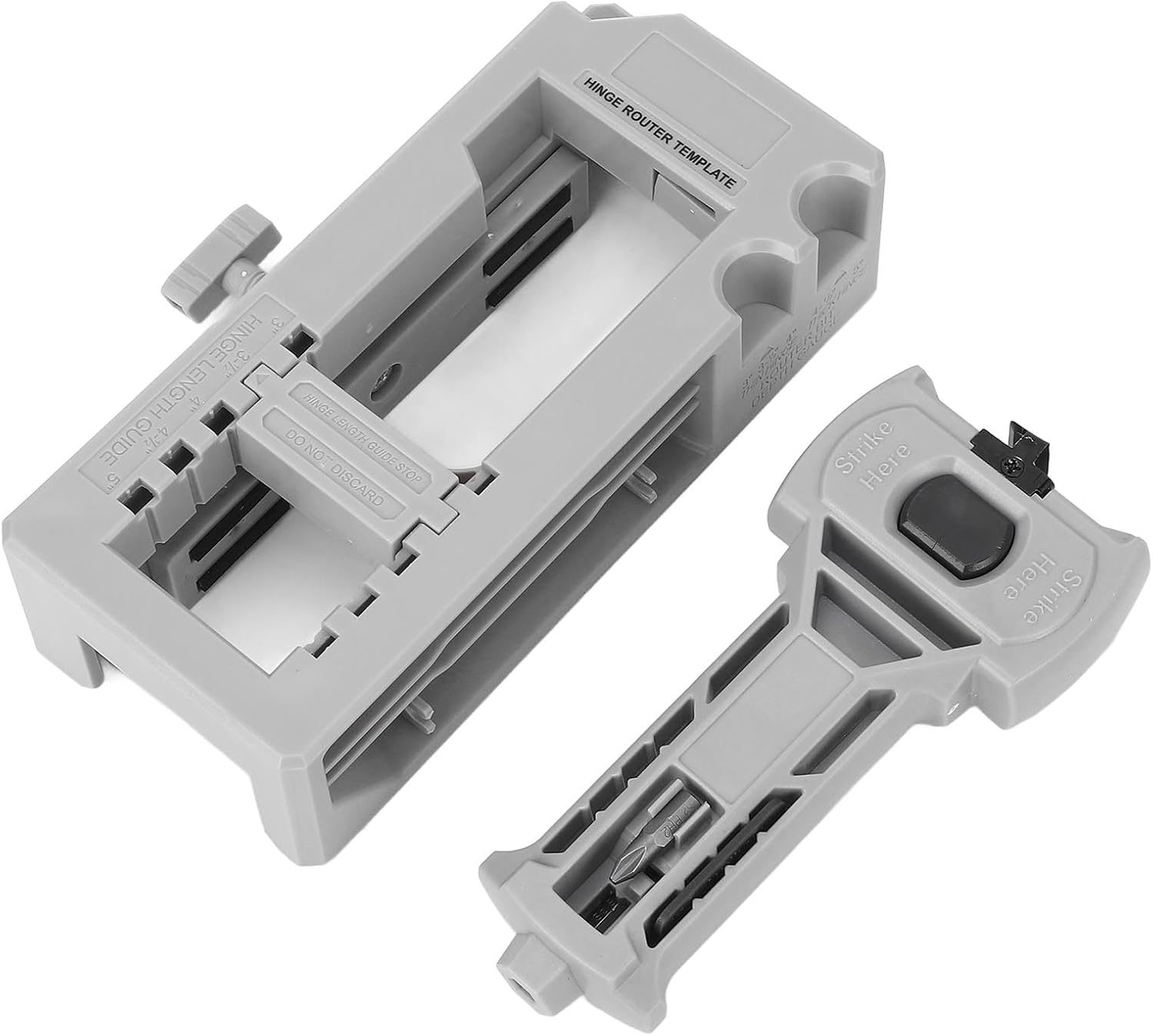 Hyuduo Door Hinge Jig, Hinge and Latch Installation Kit with Adjustable Template for Router, Compatible with Door Thickness 1 3/8in or 1 3/4in, Square and Radius /4in or 5/8in Corners