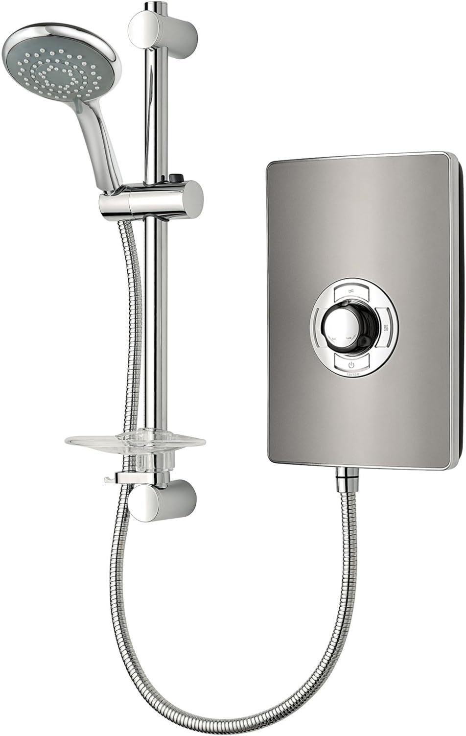 Triton Collection 2 | Shower Electric | 8.5 KW | Triton Aspirante I Gun Metal I Electrical Showers | with Showerhead and Anti Twist Hose | Best Electric Shower Units for Bathrooms