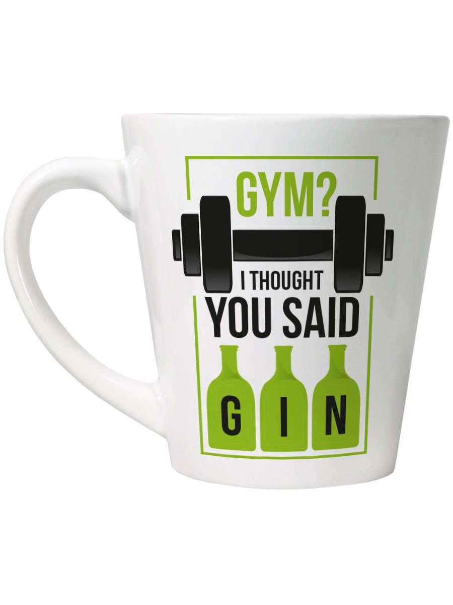 Grindstore White Gym? Oh I Thought You Said Gin! Latte Mug For Tea Or Coffee