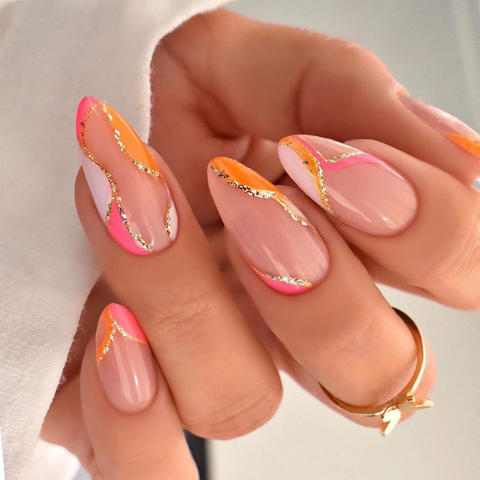 Press On Nails - Instant Almond French Tips -10