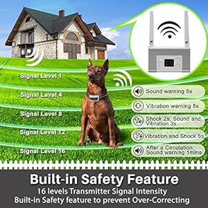 Electric wireless dog fence system pet containment system with waterproof and rechargeable training collar receiver for 2 dogs pets container boundary white   cucciolini doodles