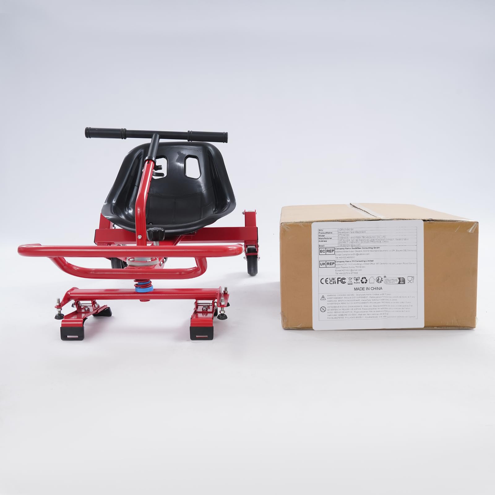 Trottinette auto-équilibrée pour tous les hoverboards de 6,5, 8, 10", siège auto-équilibré, longueur de broche réglable de 68,9 à 95 cm, jusqu'à 100 kg, avec roues en polyuréthane et kit d'outils