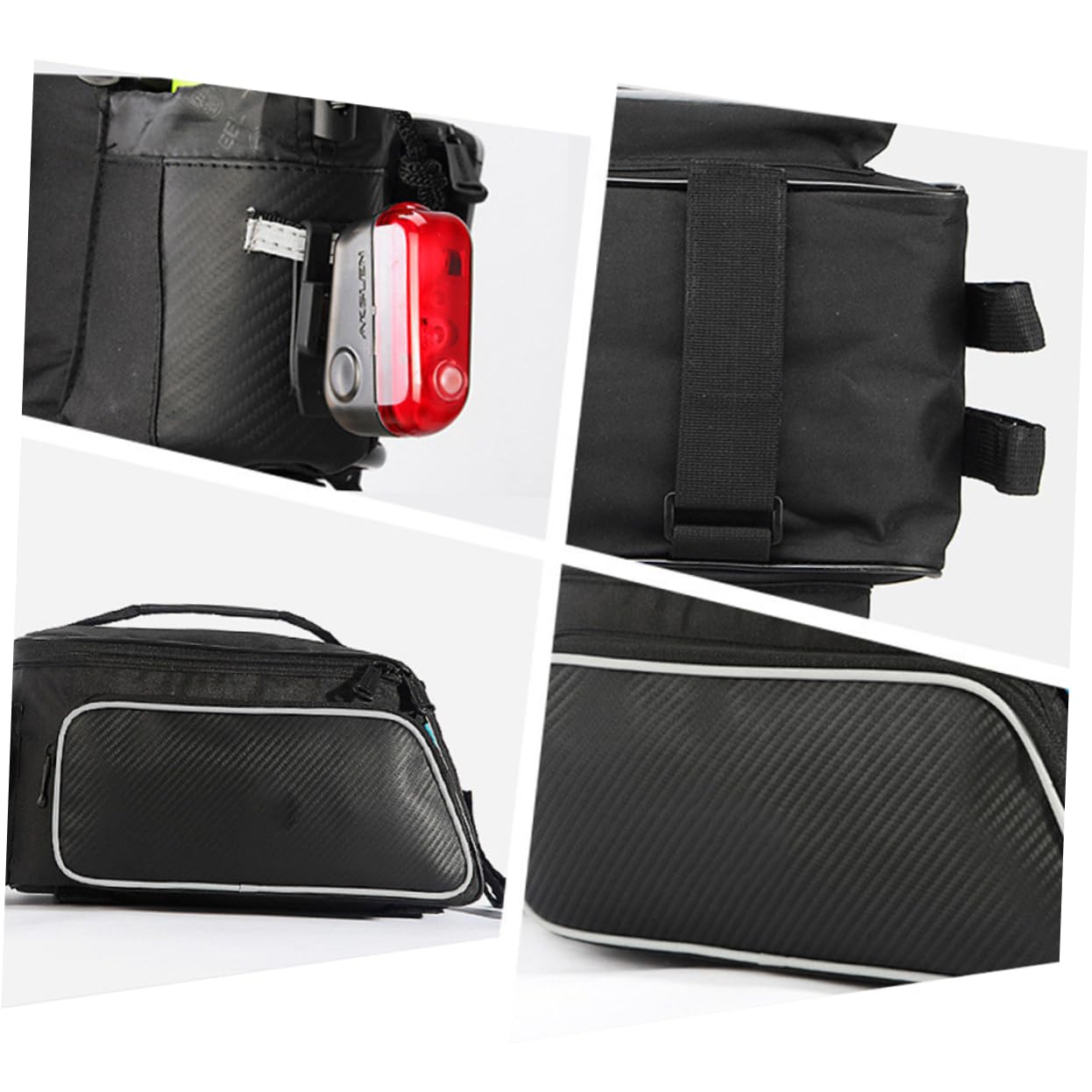 SUPVOX Borsa Portapacchi Bici per Ciclismo, Capienza Grande | Nylon Nero, Vano di Stoccaggio, per Bici e Bici da Ragazzo Ragazza, Uso Outdoor