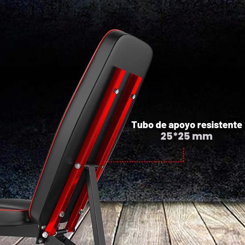 WOERD Banco Plegable Multiusos, Banco de Pesas Ajustable para Gimnasio en Casa, para Entrenamiento de Cuerpo Completo con Plegado Rápido