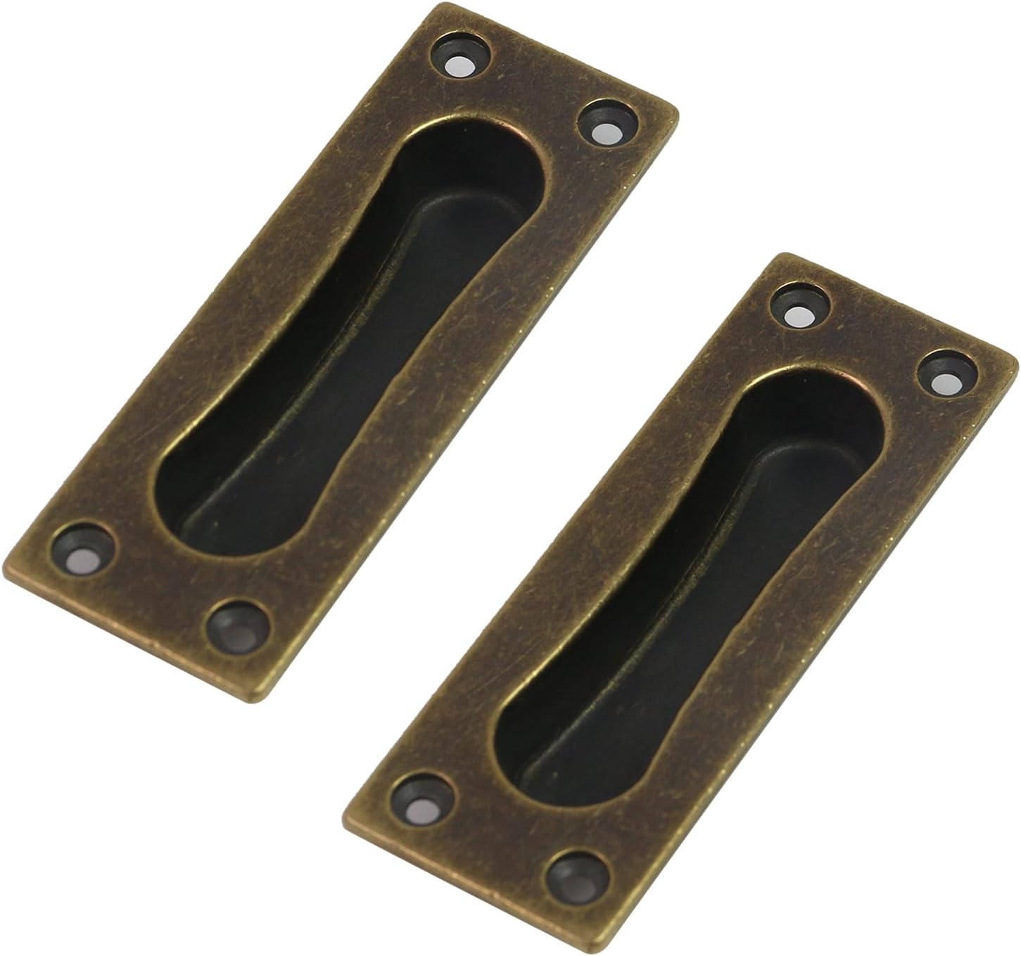 2 Pcs Door Edge Pull,Antique Recessed Finger Pulls for Sliding Door,Cabinet Drawer Closet Door Pulls Handles