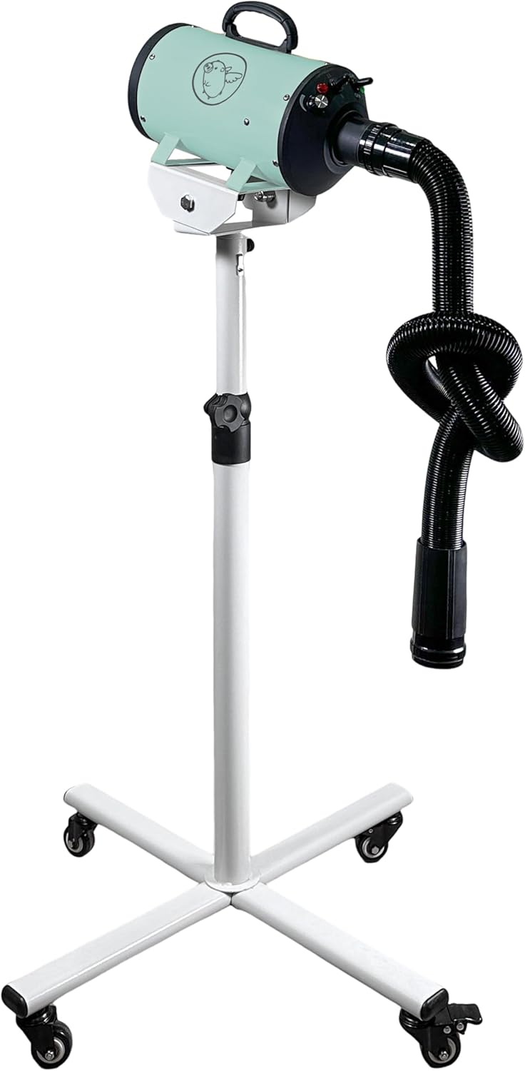Flying Pig High Velocity Dog Pet Stand Grooming Dryer w/Variable Air Speed & Heat (Mint w/Grey Logo)