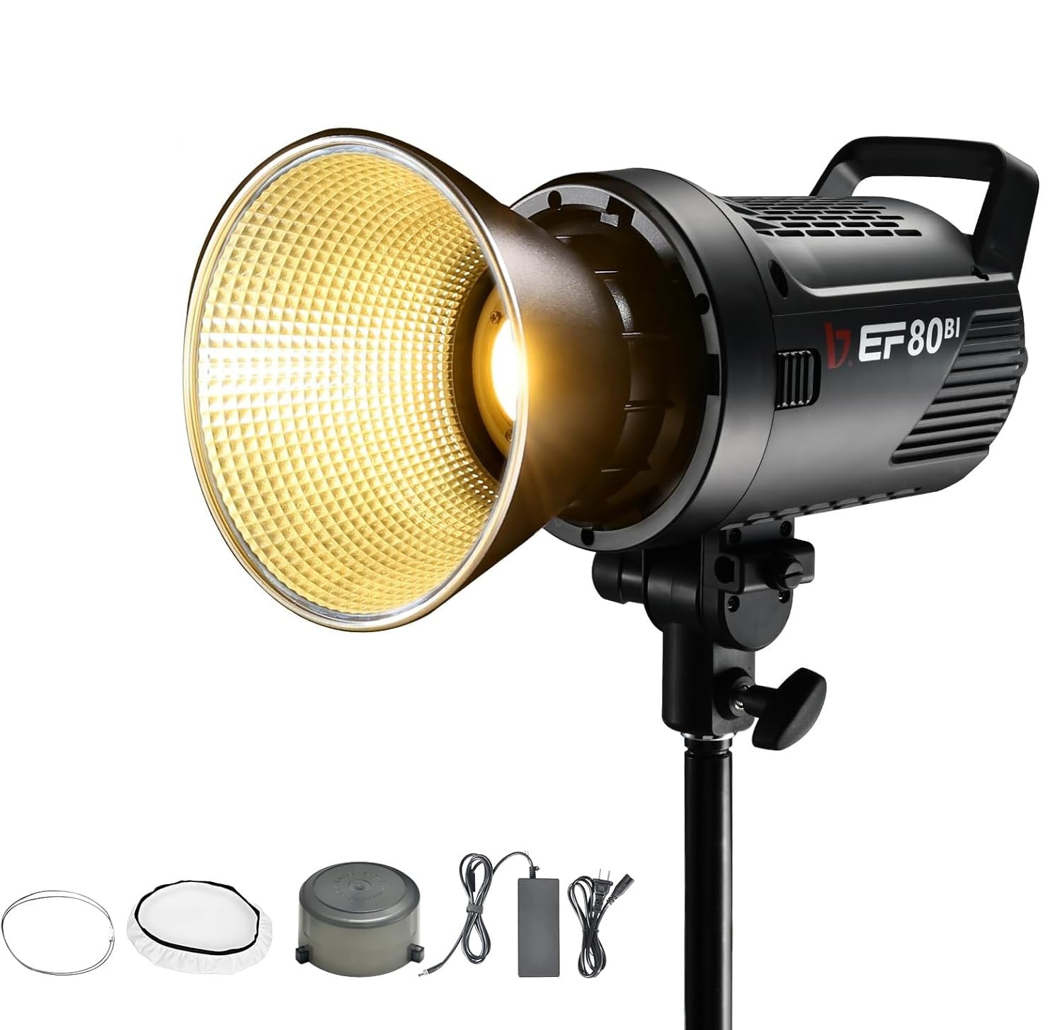 JINBEI EF-80BI Lampe LED Vidéo 80W Bi-Color - 2700K-6500K - CRI97 - Contrôle Bluetooth - Monture Bowens