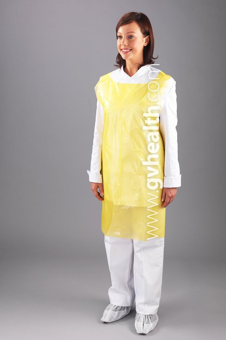 Yellow Polythene Aprons Box of 1000 (5 Rolls of 200) (27 x 46" 17mu)