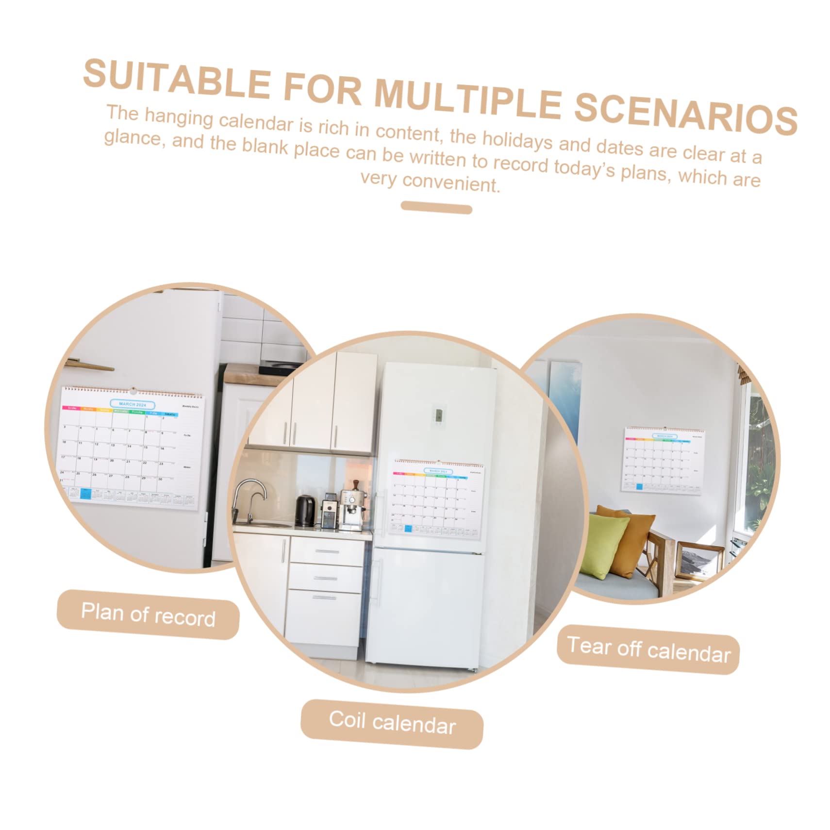 STOBOK 5stücke Tearable Monatskalender Wandkalender Mit Spiralbindung Für Zuhause Monate Praktischer Terminplaner Für Familie Und Büro