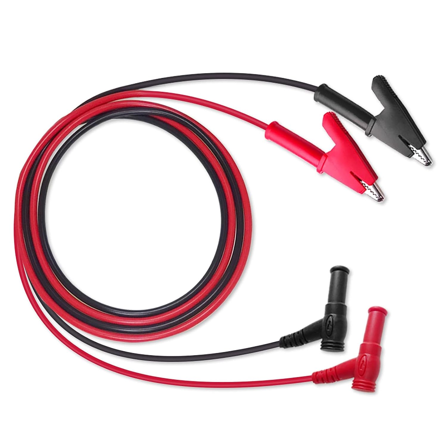 Goupchn Multimeter Test Leads Banana Plug Right Angle to Alligator Clips Soft Test Cable Wires for Electrical Testing 2 Pack 3.3ft / 1m