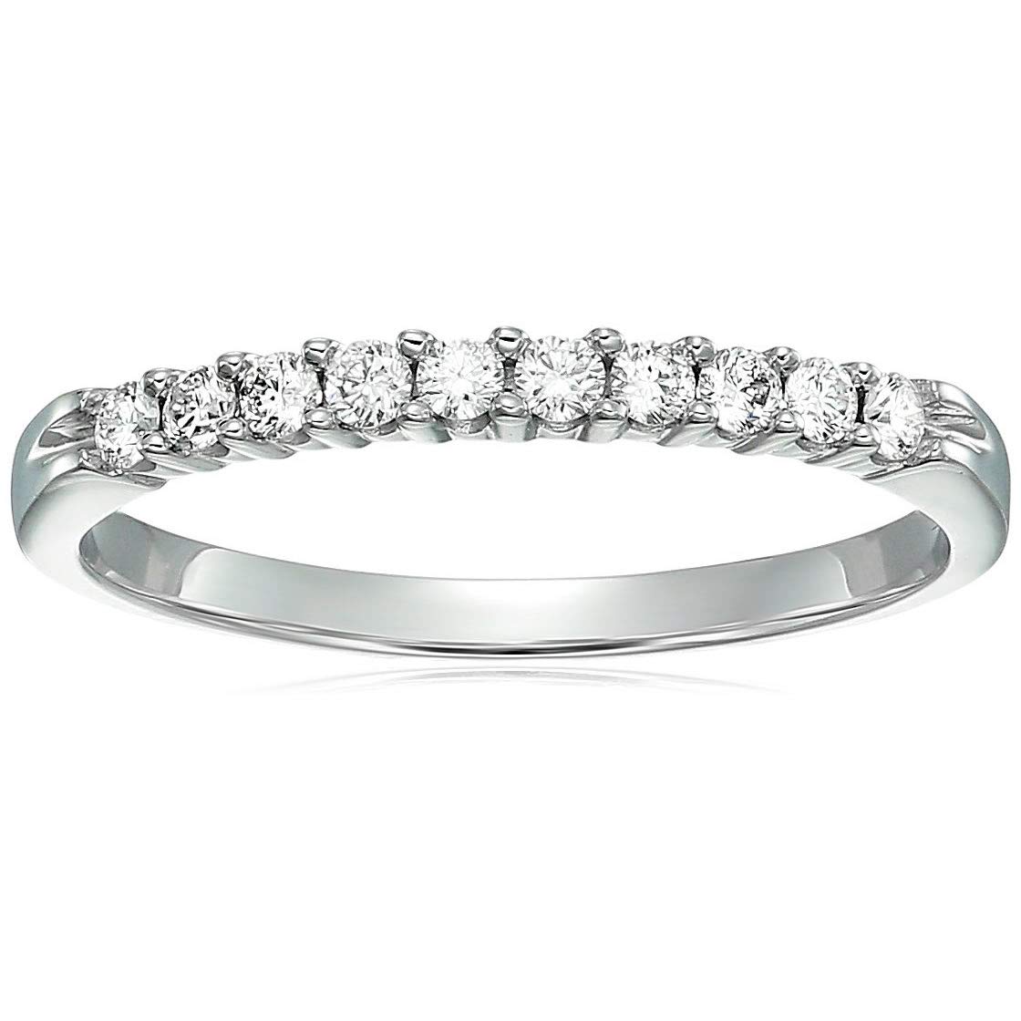 VIR JEWELS 1/4 Carat Diamond Wedding Band in 14K White Gold