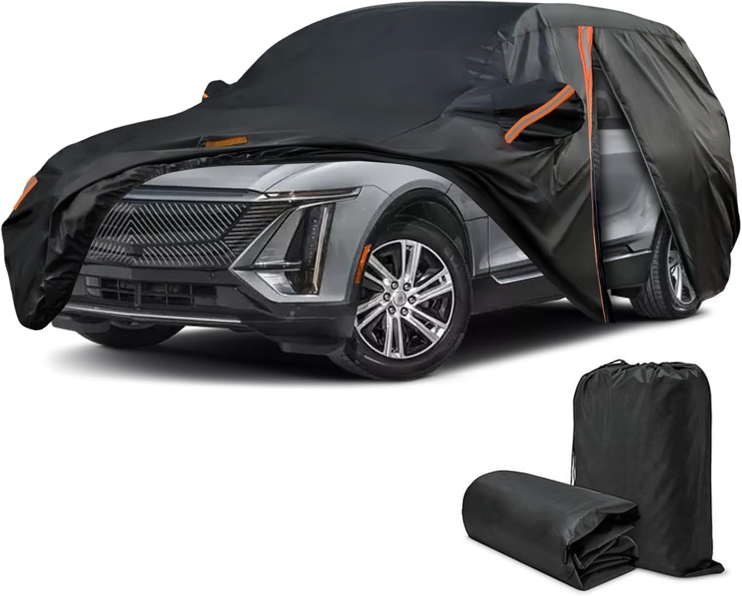 Car Cover for Cadillac Lyriq 2022-2026 and for Toyota Land Cruiser 1992-2026, SUV Full Car Cover Waterproof All Weather, Outdoor Sun Rain UV Snow Dust Protection, Custom Fit with Driver Door Zipper