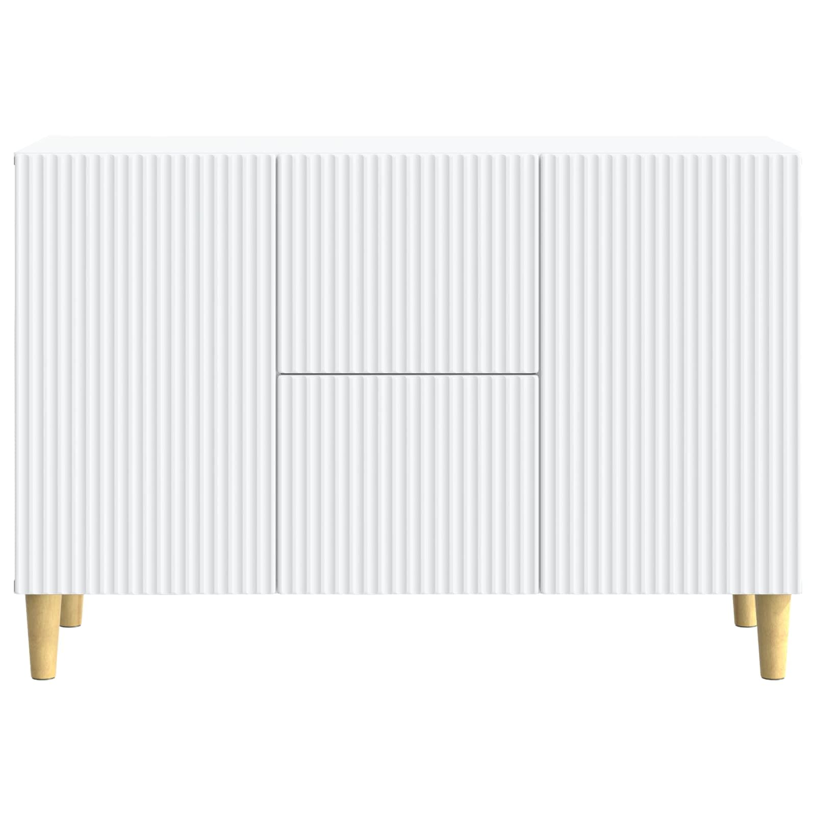 Credenza bianca 89 x 34,5 x 60 cm, comò con 2 cassetti