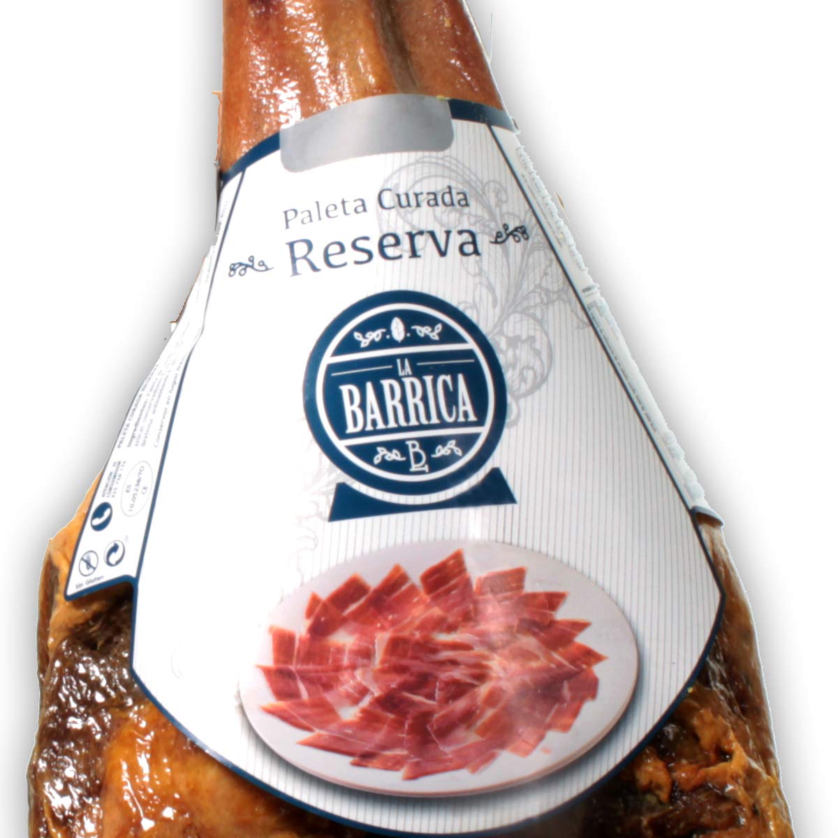 Serrano Schinken Paleta Reserva Barrica, Vorderschinken Spanien 4,5 kg | 12 Monate luftgetrocknet, handwerklich gereift in der Manufaktur Jamones España in Toledo, ganzer Schinken mit Knochen