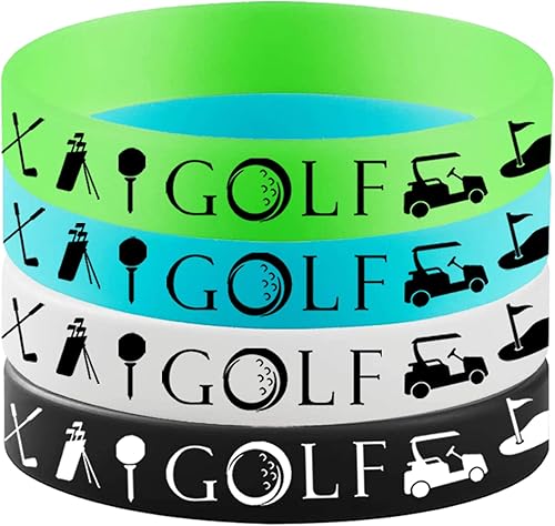 Miniatura 3 de Oringaga 48 pulseras de goma de golf, pulseras de silicona, suministros para fiestas, decoraciones de fiesta de cumpleaños con temática deportiva