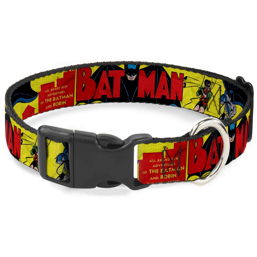 Collar de Batman con clip de plástico Buckle-Down que evita tirones y escapes con estilo