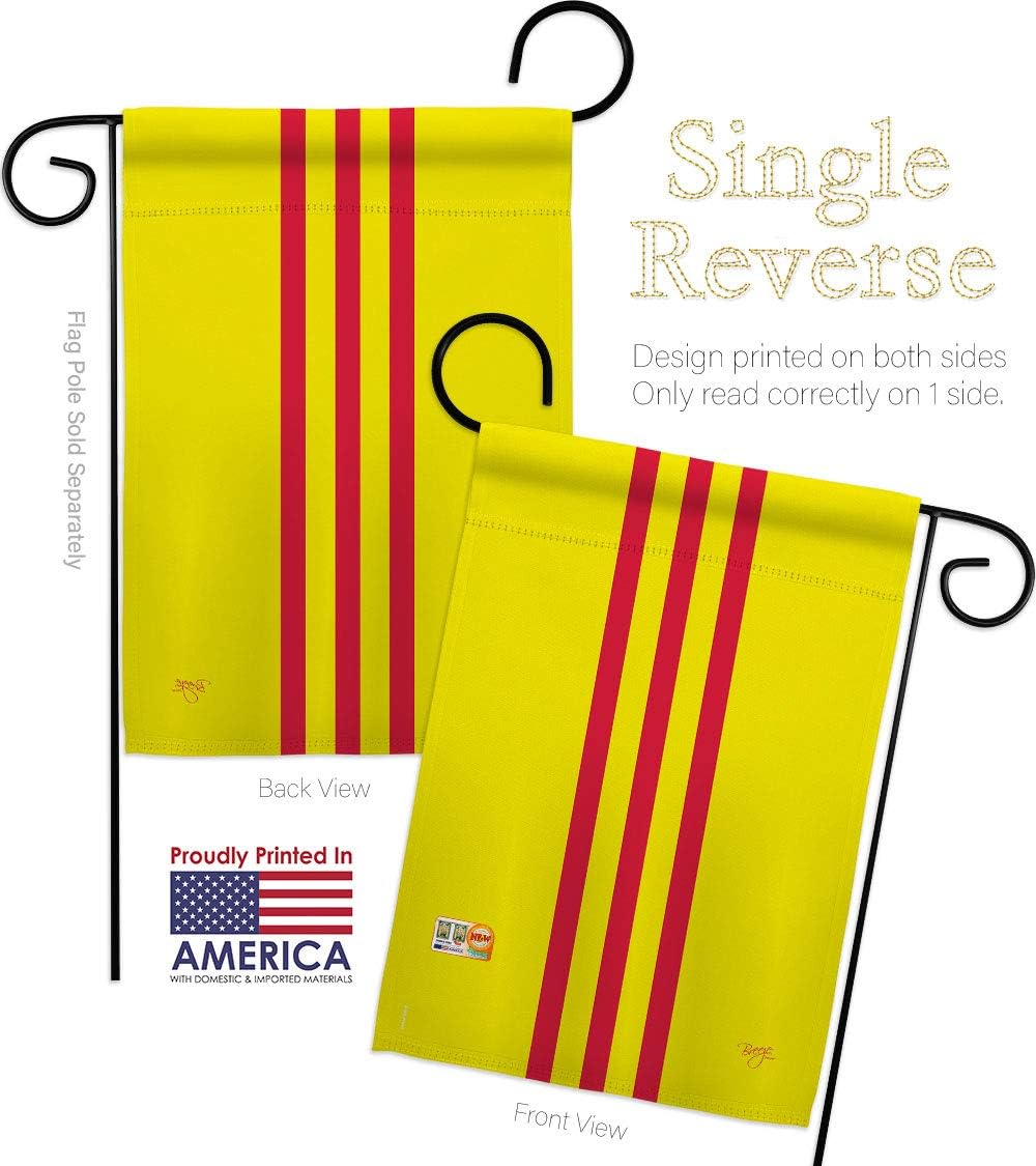 South Vietnam Garden Flag Set Wall Holder Regional Nationality Nation International World Country Particular Area Small Decorative Gift Yard House Banner Made In USA 13 X 18.5